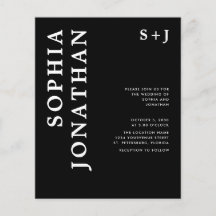 予算すべてを1つのはっきりしたタイポグラフィ結婚式の招待
