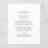 予算すべてを1つのひまわりウェディングモダン招待に追加 (裏面)