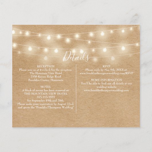 予算すべてを1つのクラフト写真の結婚式の招待 (裏面)