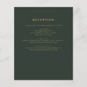 予算すべてを1つのグリーン金ゴールド結婚式招待状 (裏面)