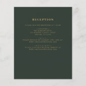 予算すべてを1つのグリーン金ゴールド結婚式招待状 チラシ (裏面)