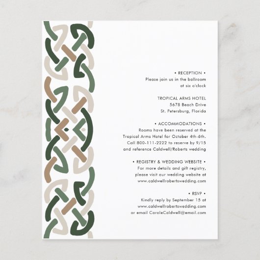 予算すべてを1つのケルト結び目模様モチーフウェディング招待 (裏面)
