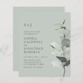 予算すべてを1つのセージeucalyptus結婚式の招待 (正面/裏面)