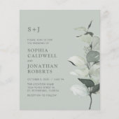 予算すべてを1つのセージeucalyptus結婚式の招待 (正面)