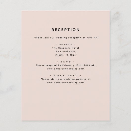 予算すべてを1つのピンクのフローラユーカリ結婚ス (裏面)