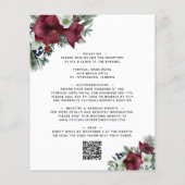 予算すべてを1つのブルゴーニュフローラ結婚式の招待 (裏面)