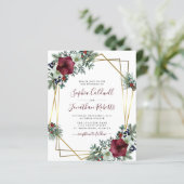 予算すべてを1つのブルゴーニュフローラ結婚式の招待 (スタンド正面)