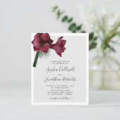 予算すべてを1つのブルゴーニュフローラ結婚式の招待 (スタンド正面)