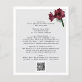 予算すべてを1つのブルゴーニュフローラ結婚式の招待 (裏面)