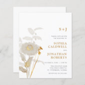 予算すべてを1つのヴィンテージ花花結婚式の招待 (正面/裏面)