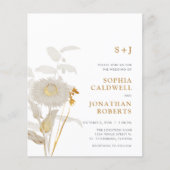 予算すべてを1つのヴィンテージ花花結婚式の招待 (正面)