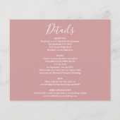 予算すべてを1つの埃っぽいバラ写真の結婚式の招待 (裏面)