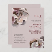 予算すべてを1つの抽象芸術フローラ結婚式の招待 (正面/裏面)