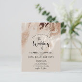 予算すべてを1つの抽象芸術大理石の結婚式の招待 (スタンド正面)