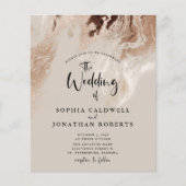 予算すべてを1つの抽象芸術大理石の結婚式の招待 (正面)