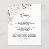 予算すべてを1つの白いフローラ結婚式招待状 (裏面)