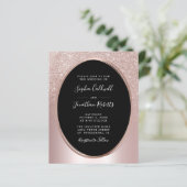 予算すべてを1つの赤面グリッター結婚式招待状 (スタンド正面)