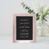 予算すべてを1つの赤面グリッター結婚式招待状 (スタンド正面)