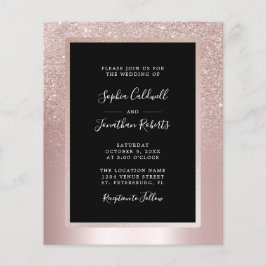 予算すべてを1つの赤面グリッター結婚式招待状