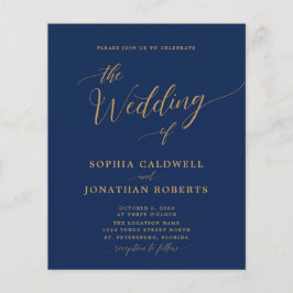 予算すべてを1つの金ゴールドと海軍の結婚式の招待