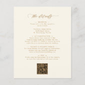 予算すべてを1つの金ゴールド書道結婚式の招待 (裏面)