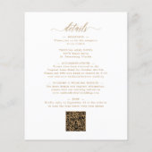 予算すべてを1つの金ゴールド書道結婚式の招待 (裏面)