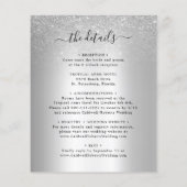 予算すべてを1つの銀と青の結婚式の招待 (裏面)