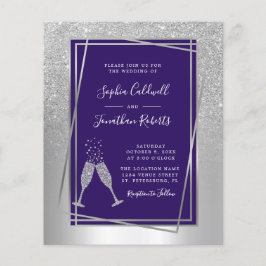 予算すべてを1つの銀と青の結婚式の招待