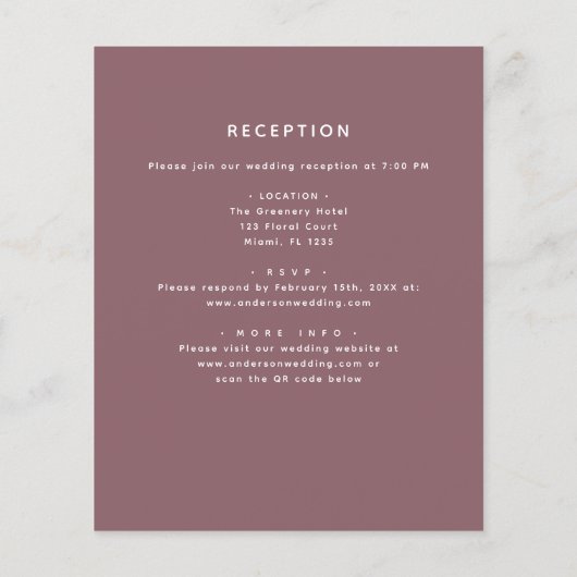 予算すべてを1つのBurgundy Bohoフローラ結婚の (裏面)