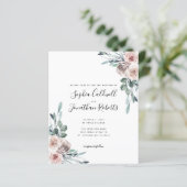 予算すべてを1ダスティピンクのバラの結婚式の招待 (スタンド正面)