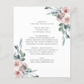 予算すべてを1ダスティピンクのバラの結婚式の招待 (裏面)