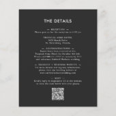 予算すべて一つのグリッター木炭の結婚式の招待 (裏面)