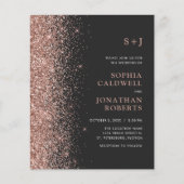 予算すべて一つのグリッター木炭の結婚式の招待 (正面)