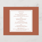 予算すべて1つのテラコッタ写真の結婚式招待 (裏面)