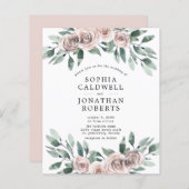 予算すべて1つのボヘミアンバラ結婚式の招待 (正面/裏面)