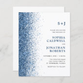 予算すべて1つのモノグラムグリッター結婚式の招待 (正面/裏面)
