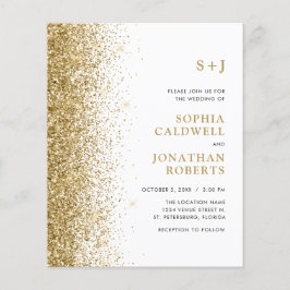 予算すべて1つのモノグラムグリッター結婚式の招待