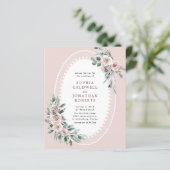 予算すべて1つの埃っぽいバラフローラ結婚式の招待 (スタンド正面)