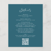 予算すべて1つの書道ティール(緑がかった色)結婚式の招待 (裏面)