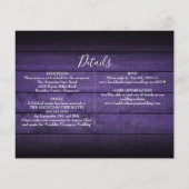 予算すべて1つの紫色の木の写真の結婚式の招待 (裏面)