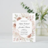 予算すべて1つのBohoピンクのバラの結婚式の招待 (スタンド正面)