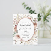予算すべて1つのBohoフローラフォイル結婚式の招待 (スタンド正面)