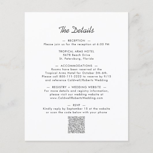 予算すべて1つのBohoフローラフォイル結婚式の招待 (裏面)