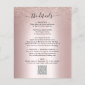 予算すべて1シャンパングリッター結婚式の招待 (裏面)