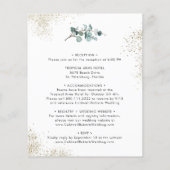 予算すべて1ユーカリ金ゴールド結婚式の招待 (裏面)