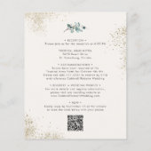 予算すべて1ユーカリ金ゴールド結婚式の招待 (裏面)