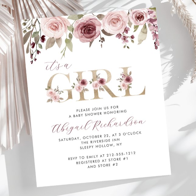 予算その女の子バーガンディ赤面ベビーシャワー (クリエイターアップロード済み)