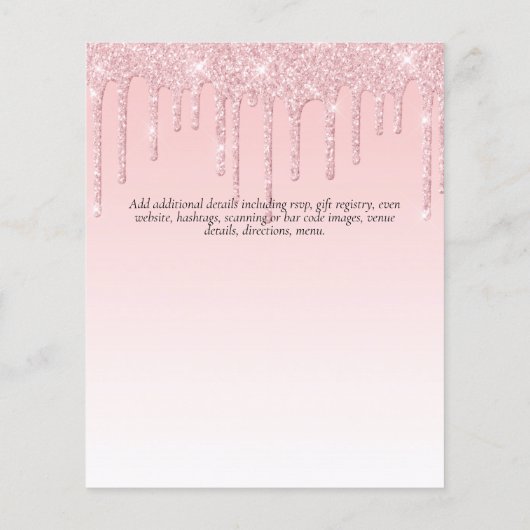 予算それは女の子のキラキラ輝くユニコーン赤ちゃんシャワーだ チラシ (裏面)