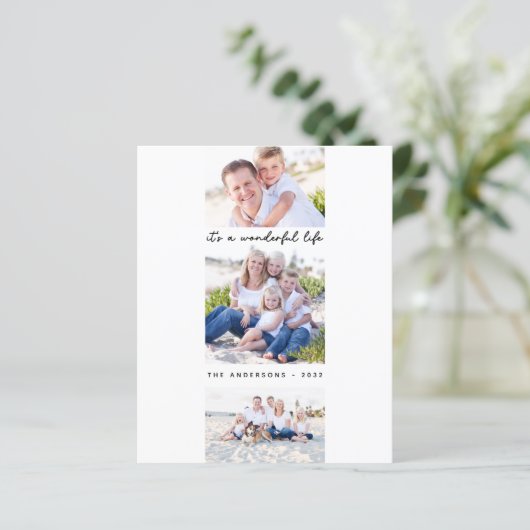 予算それは素晴らしい人生の写真のホリデーカード (スタンド正面)