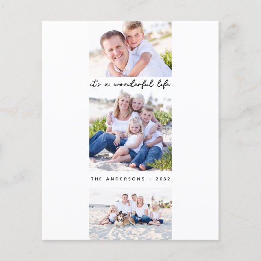 予算それは素晴らしい人生の写真のホリデーカード (正面)